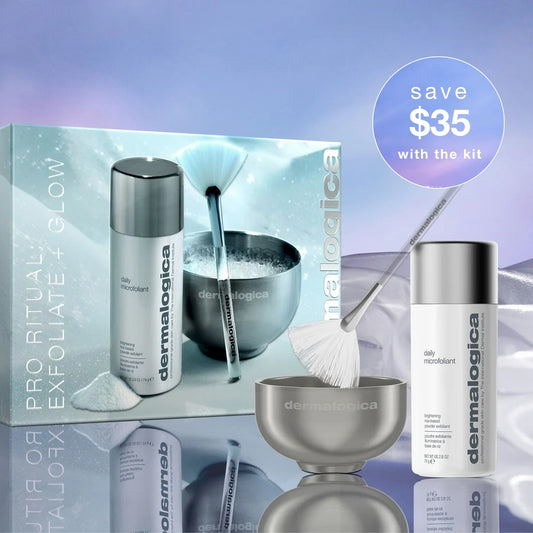 Exfoliate + Glow Set  (1 full-size + tools)